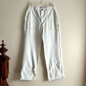 Zara • White Cuffed‎ Utility Pants